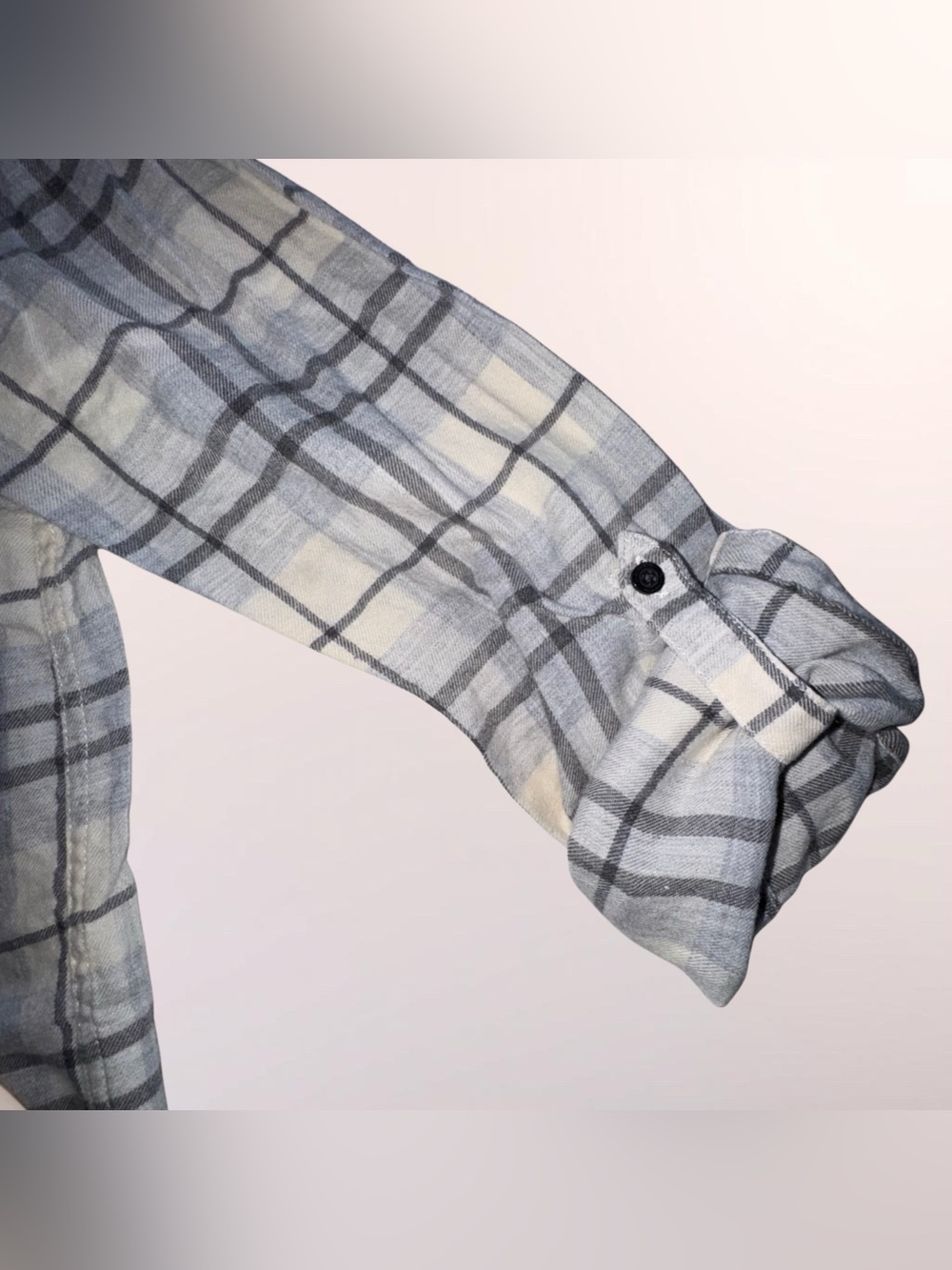 Calvin Klein Women’s Cotton Flannel Shirt Plaid Collarless Roll Tab Sleeve Med - Picture 15 of 16